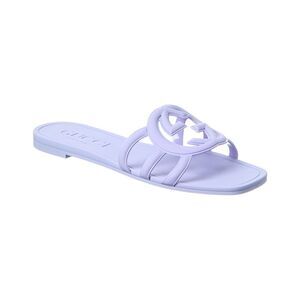 Gucci Interlocking G Leather Sandal, Purple